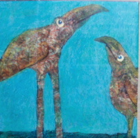 10 x10 cm Acryl und Wachs