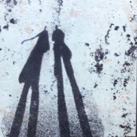 10 x10 cm Fototransfer, Acryl, Wachs